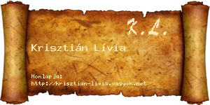 Krisztián Lívia névjegykártya