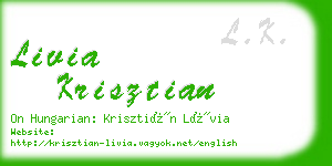 livia krisztian business card